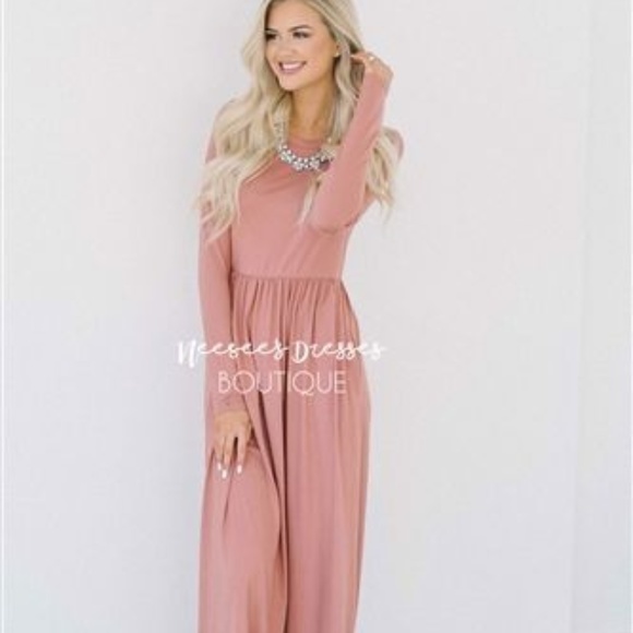 modest peach dress